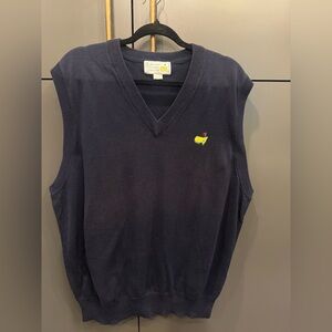 Masters Augusta National Golf Shop V-Neck Sweater Vest Men’s Size L Navy Blue